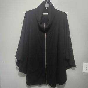 Autumn Cashmere Women's  Sweater Ponchos Shawl Size S Black 100% Cashmere